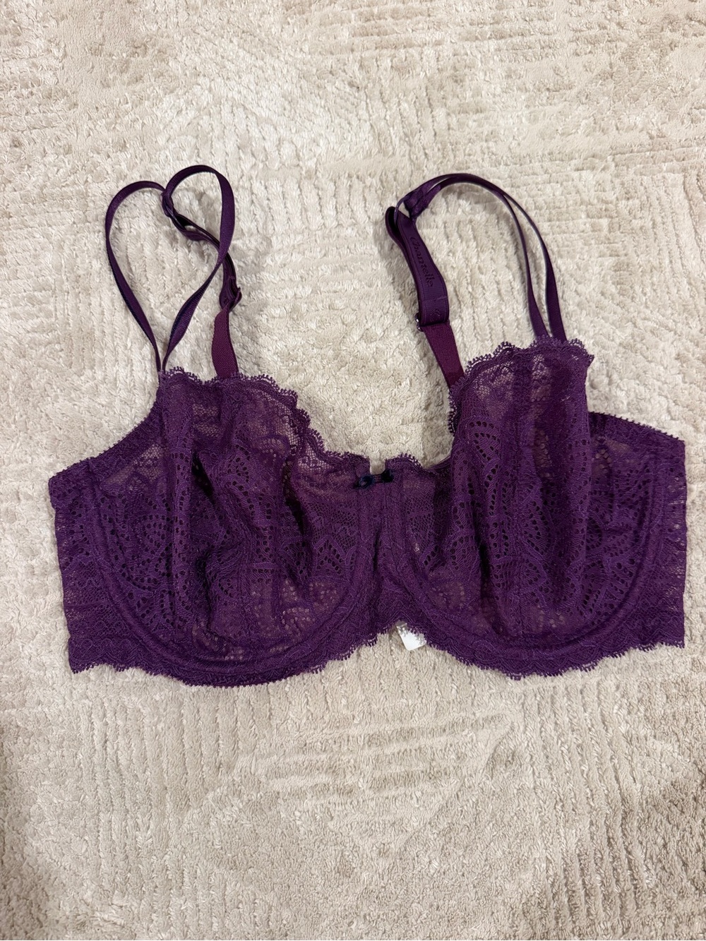 Chantelle Plum Lace Underwire Bralette 34 DDD